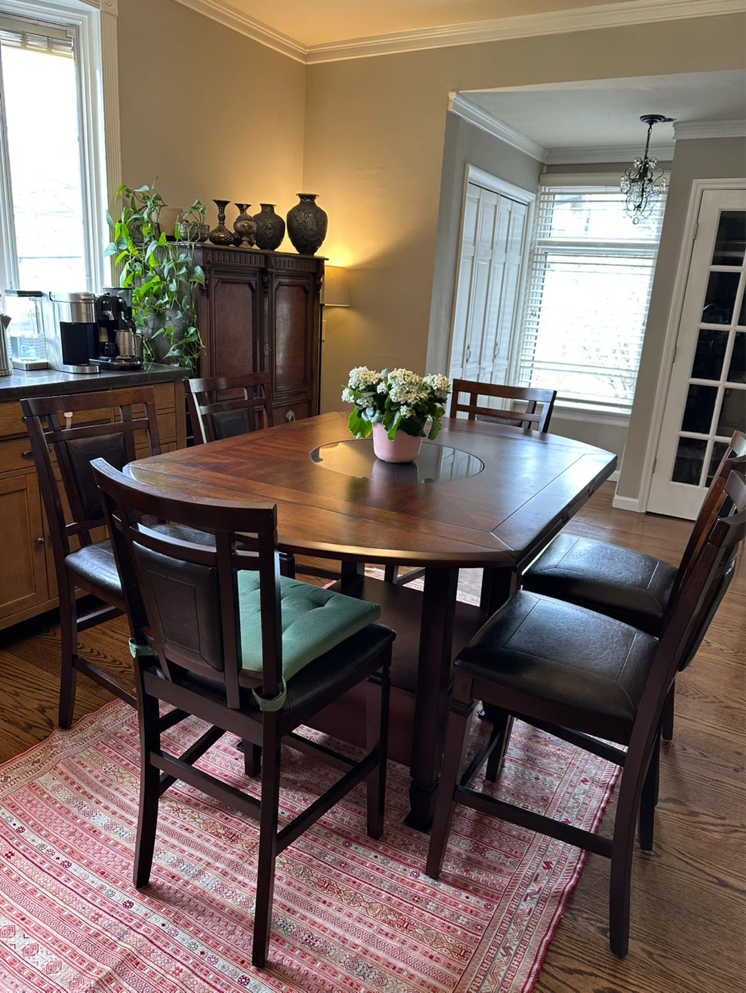 Extendable Dining Table with 6 Chairs - photo 2
