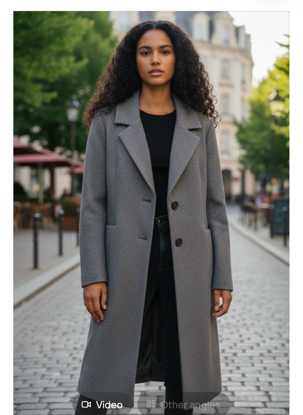 BRANDED GRAY WOOL BLEND COAT - photo 2