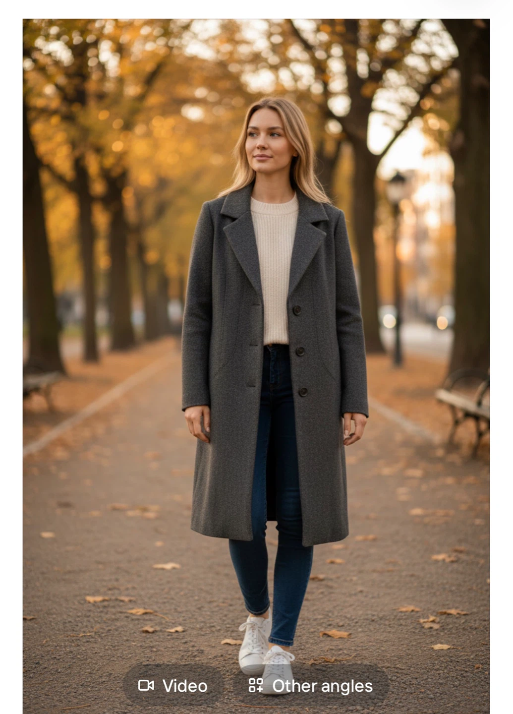 BRANDED GRAY WOOL BLEND COAT - photo 3