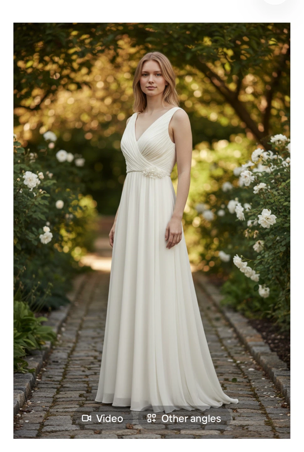 White Wedding Dress with Embellished Waist