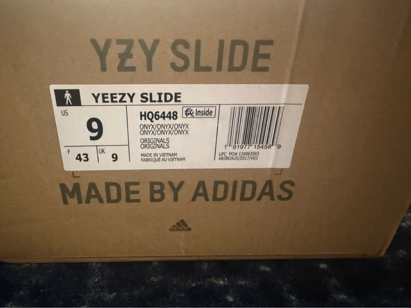 Adidas Yeezy Slide Onyx HQ6448 Size 9 - photo 2
