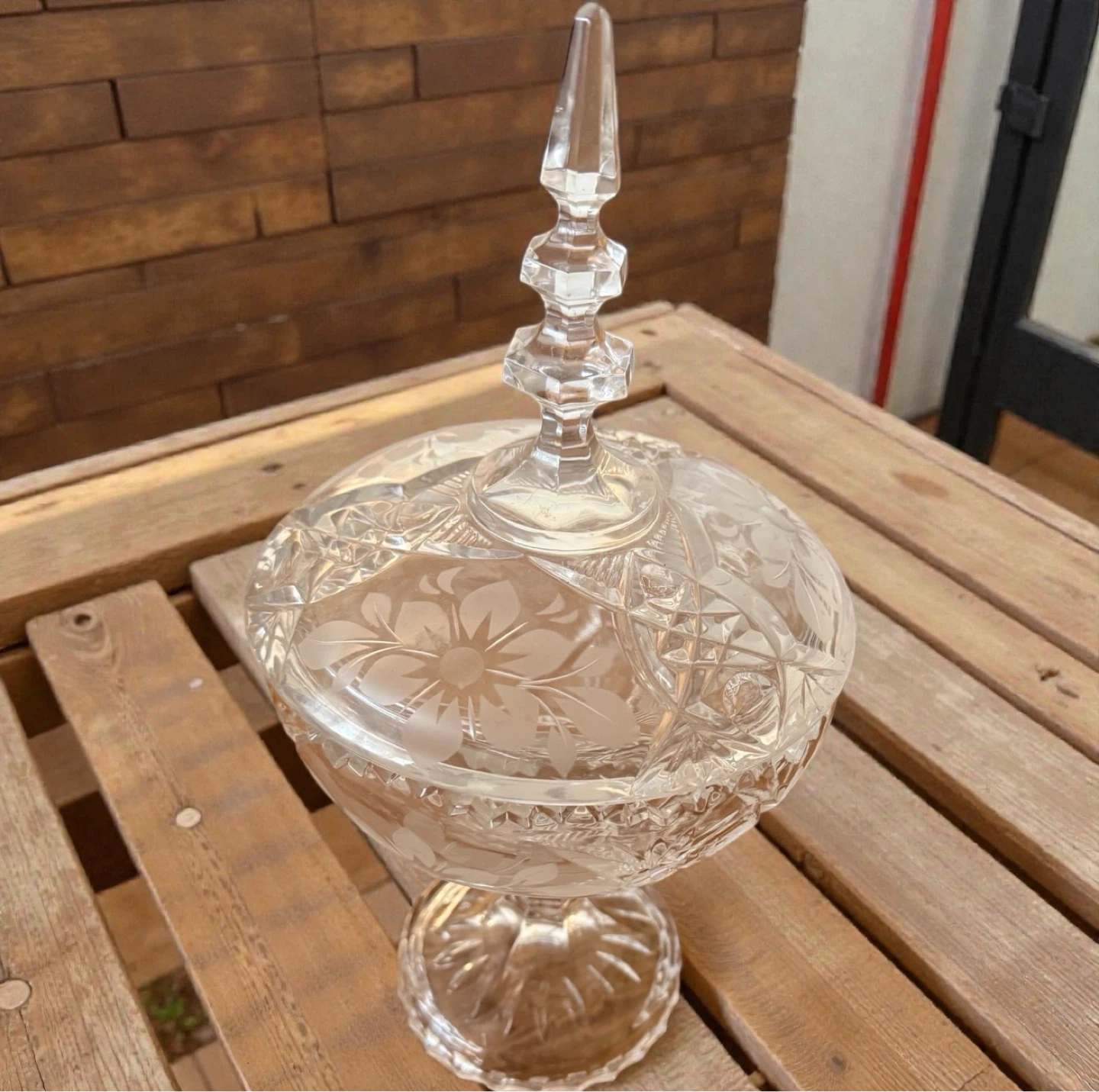 Cut Crystal Candy Dish with Lid - photo 4