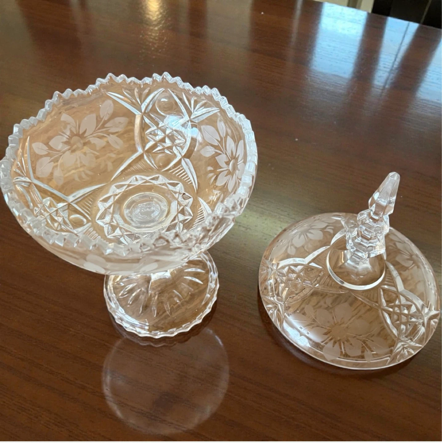 Cut Crystal Candy Dish with Lid