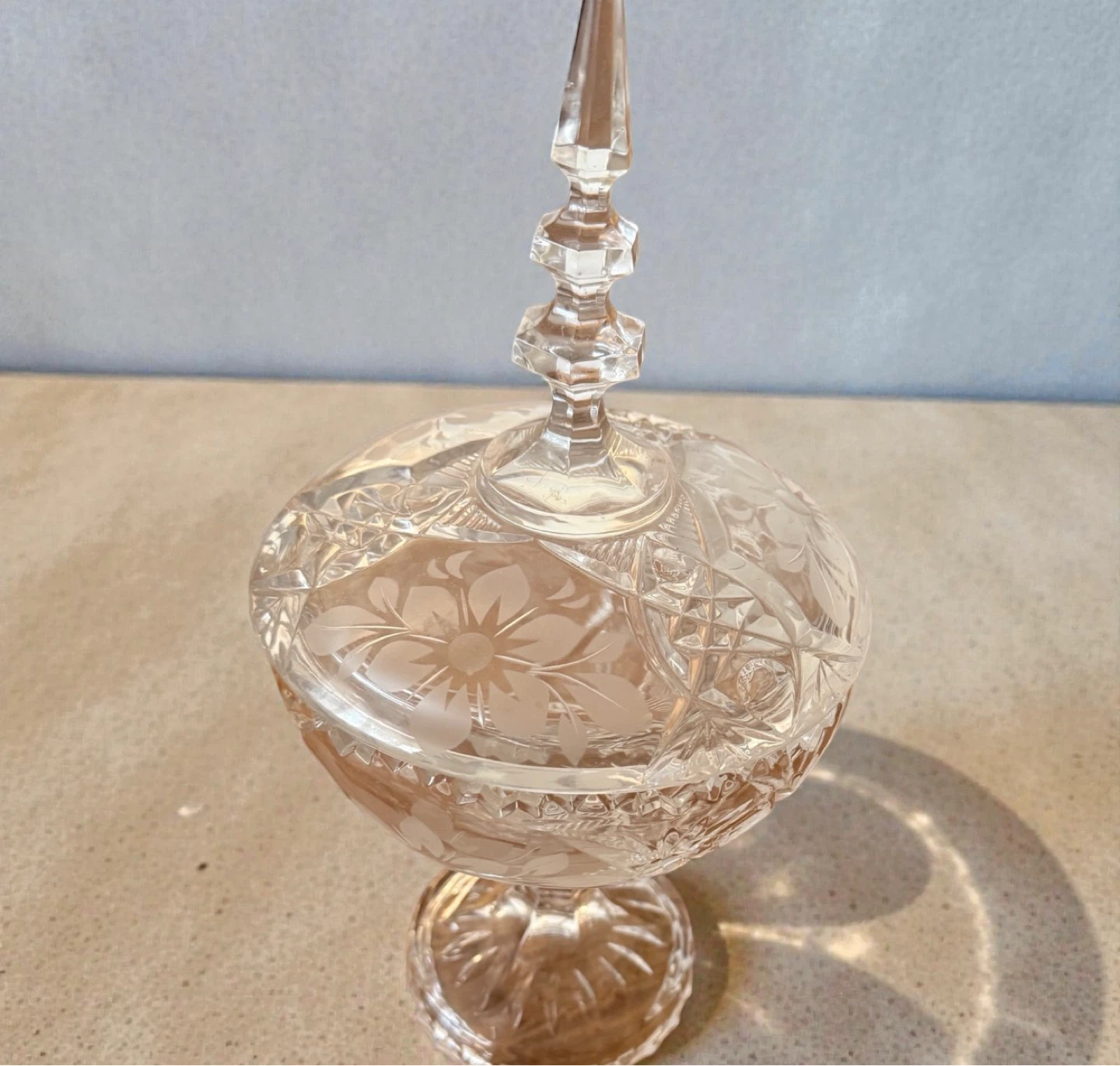 Cut Crystal Candy Dish with Lid - photo 3
