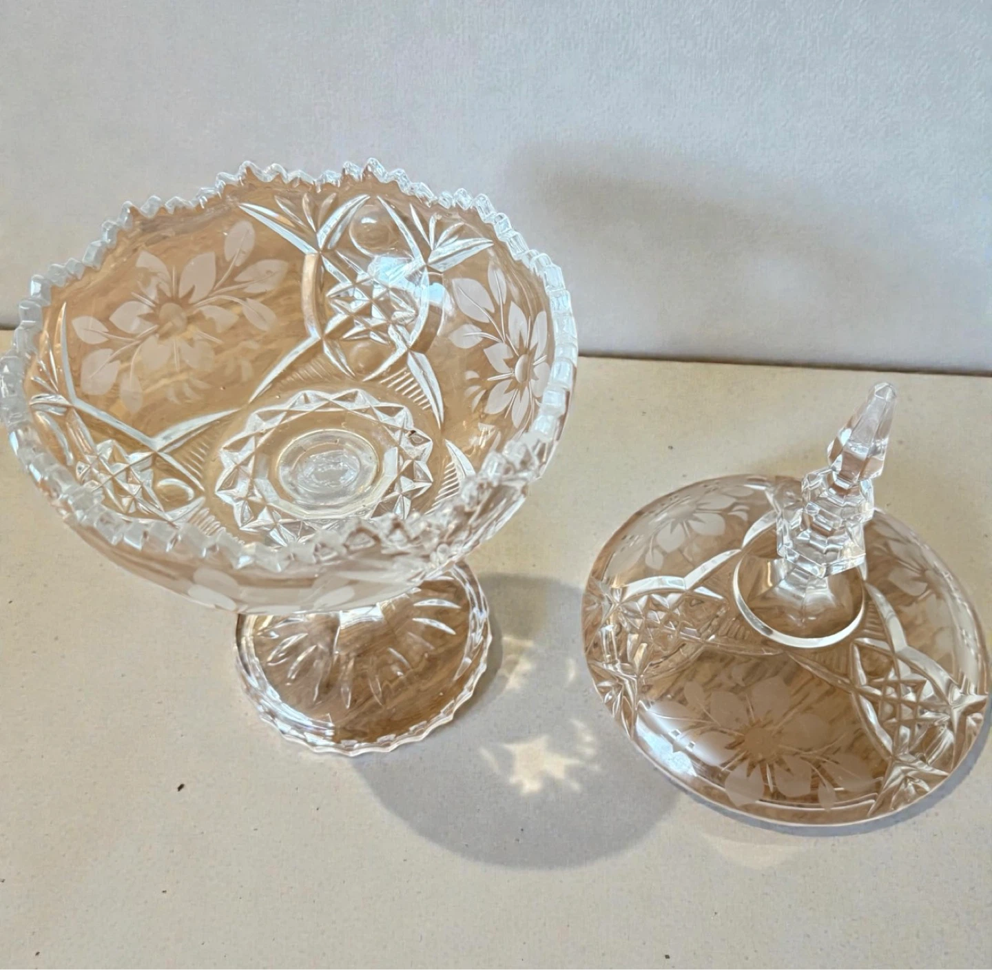 Cut Crystal Candy Dish with Lid - photo 2