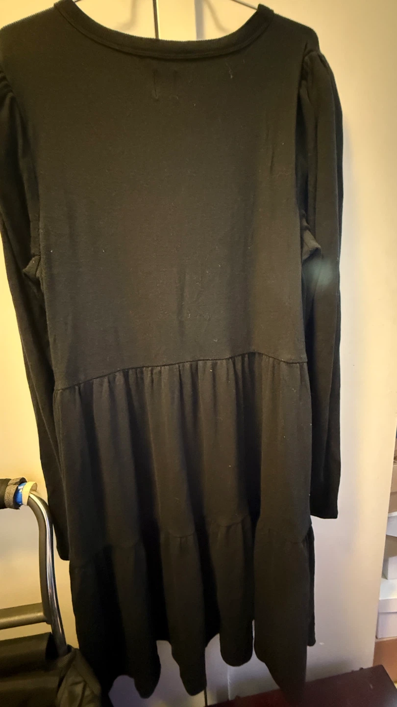 GAP Black Tiered Long Sleeve Dress XL