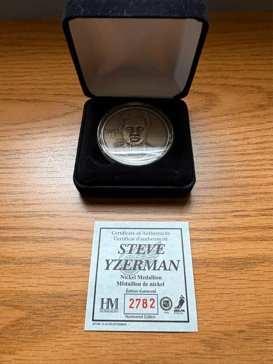 Steve Yzerman Nickel Medallion Numbered Edition 2782