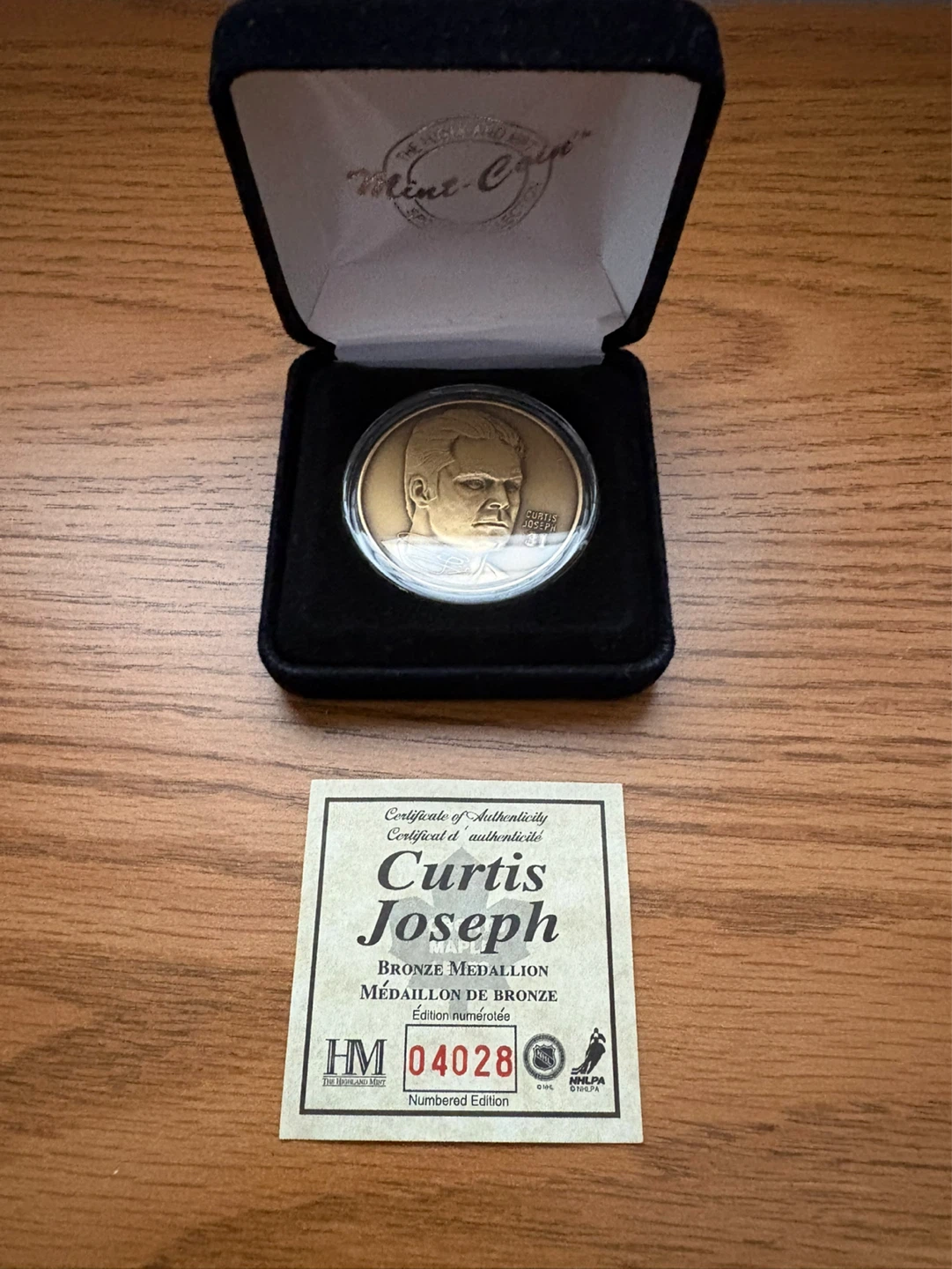 Curtis Joseph Bronze Medallion - Numbered Edition