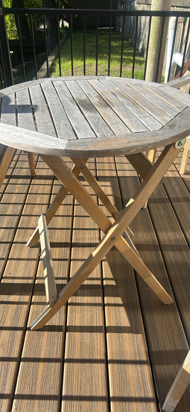 Wooden Outdoor Chairs and foldable table  with Cushions - photo 3