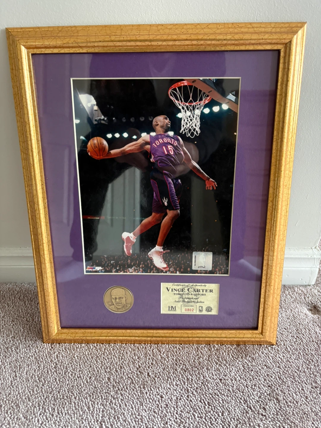 Vince Carter Toronto Raptors Photograph and Medallion