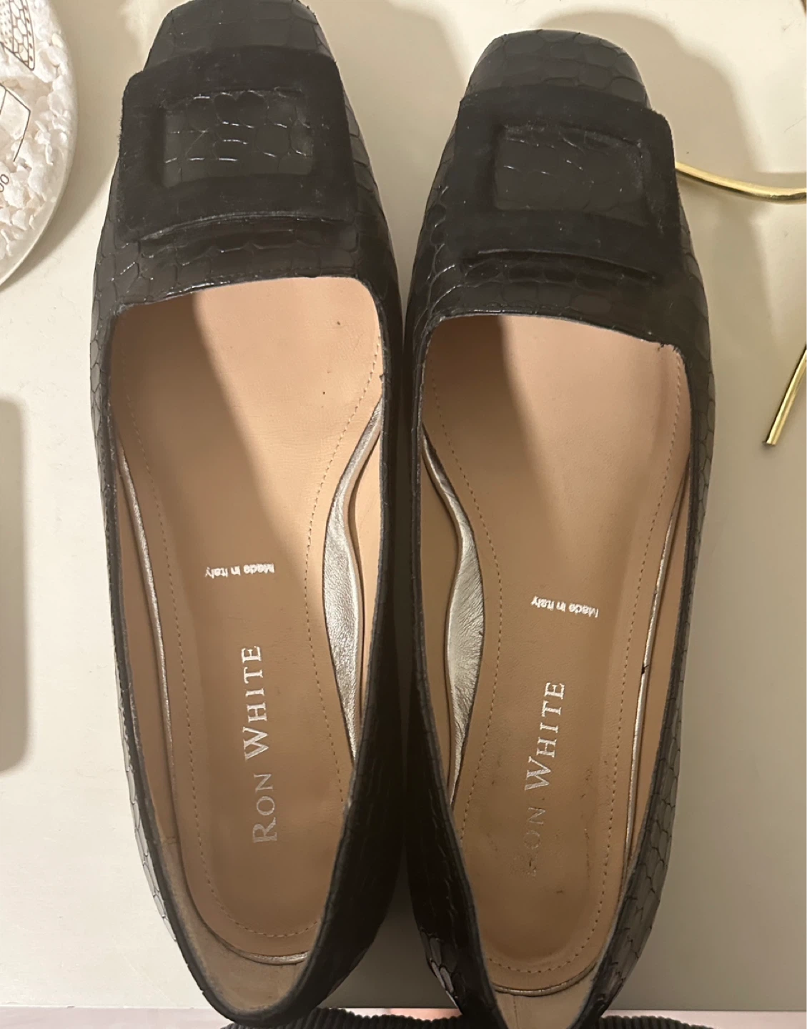 Ron White Black Embossed Loafers - photo 5