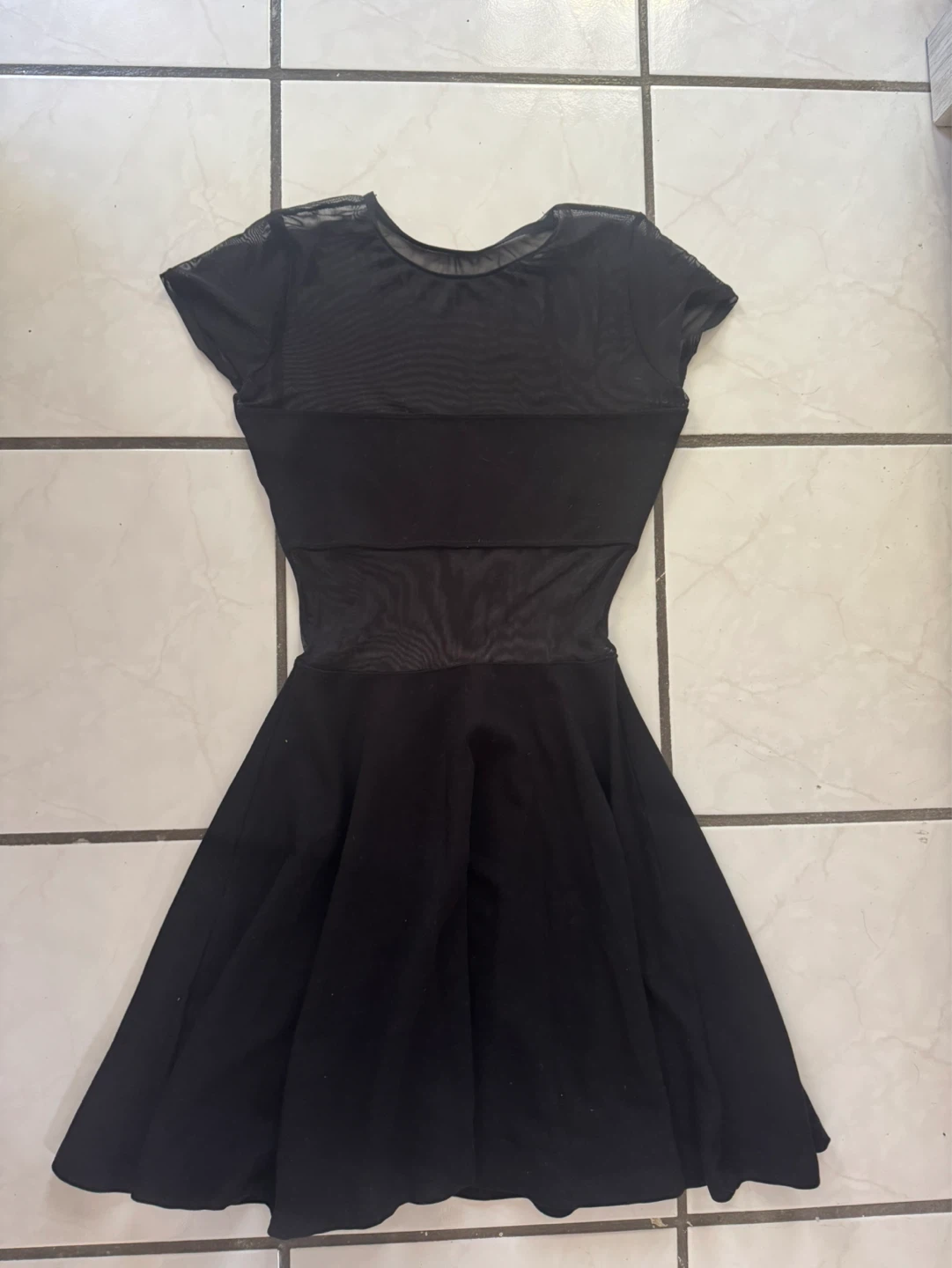 Y2K Mesh Cut Out Skater Dress