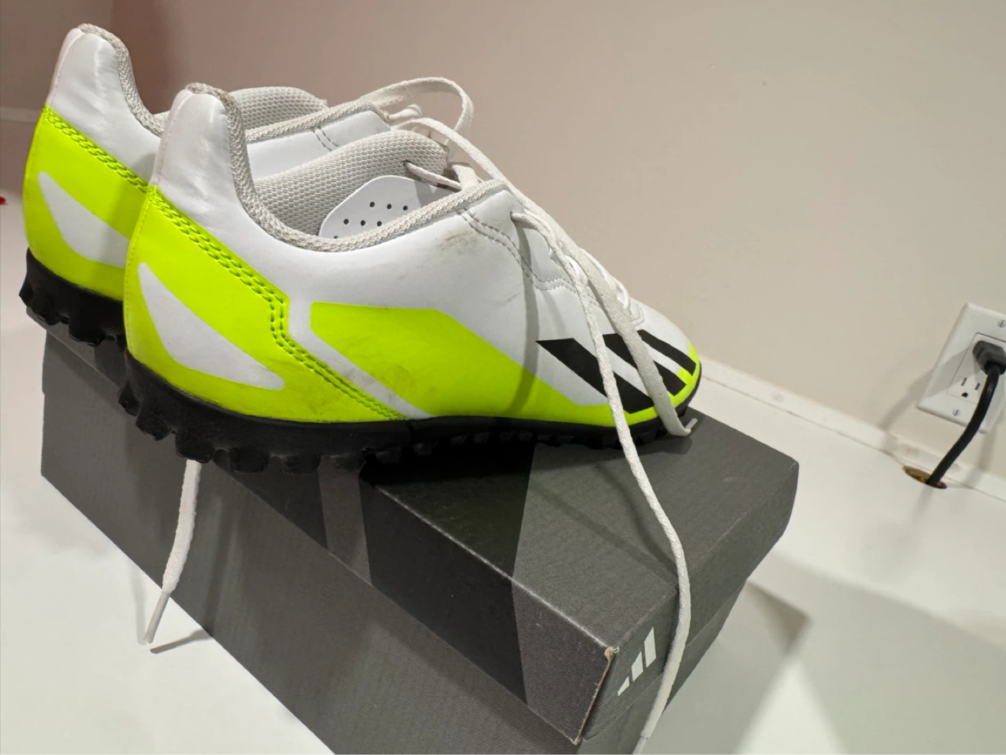 Adidas Crazyfast Turf Soccer Shoes - White/Neon Yellow - photo 3