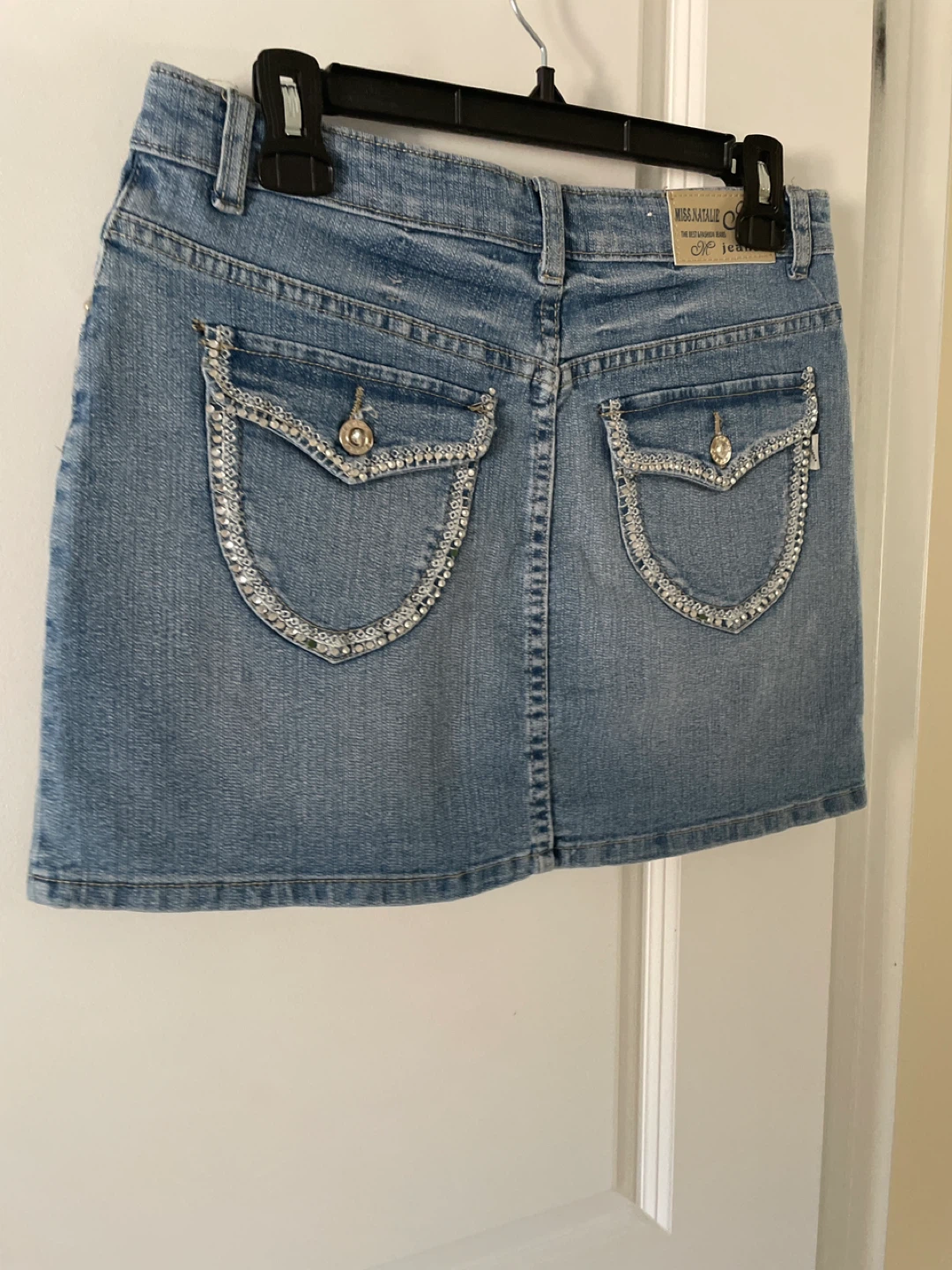 Like new Jeans Denim Skirt with Rhinestones - photo 2