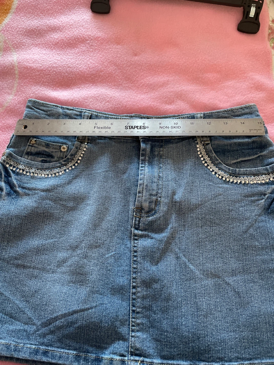 Like new Jeans Denim Skirt with Rhinestones - photo 4