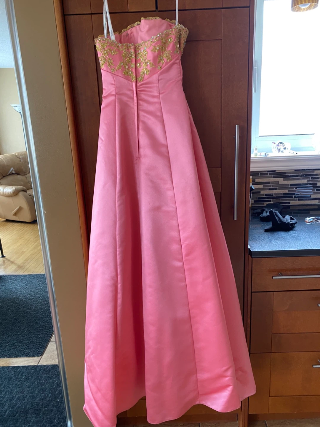 Pink Tiffany Designs Strapless Gown with Gold Embroidery - photo 4