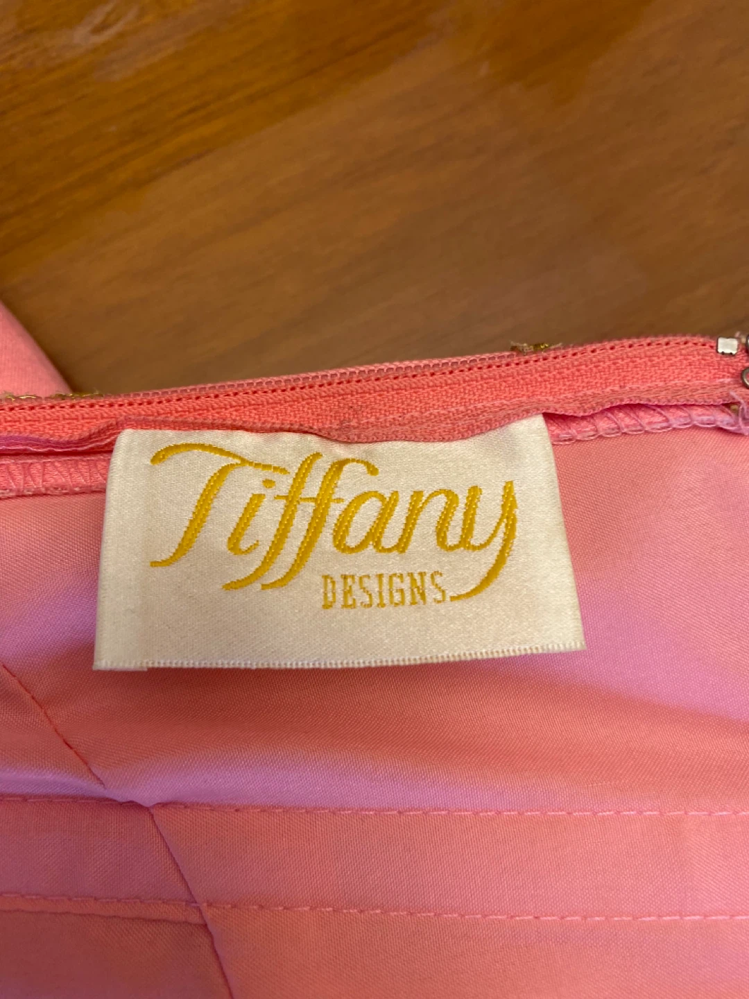Pink Tiffany Designs Strapless Gown with Gold Embroidery - photo 5