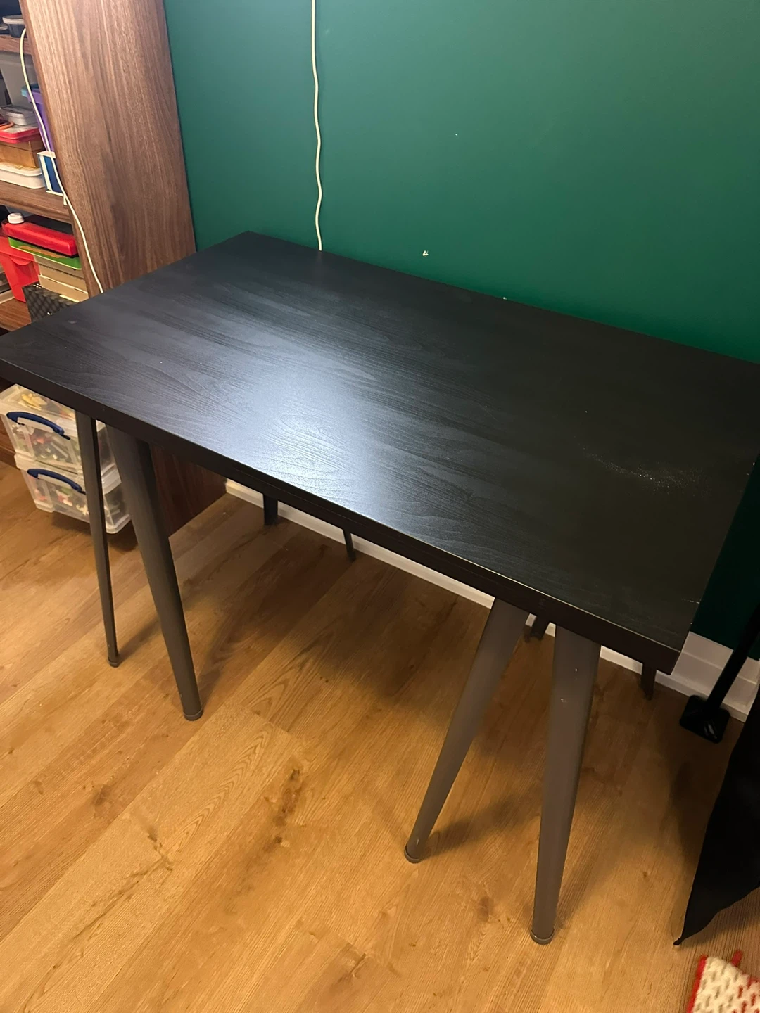Ikea Black Desk with Angled Legs - photo 2