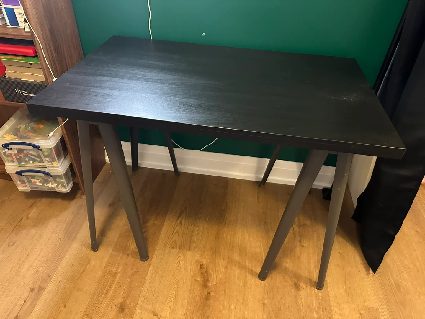 Ikea Black Desk with Angled Legs
