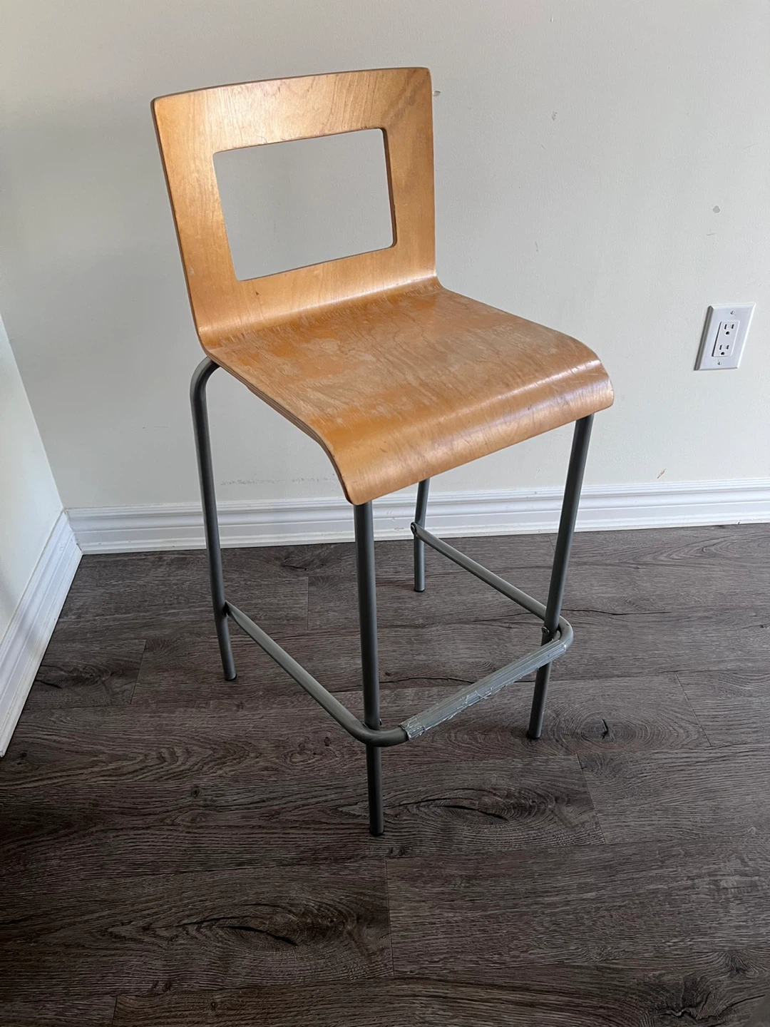 Wooden Seat Bar Stool (3 pcs)