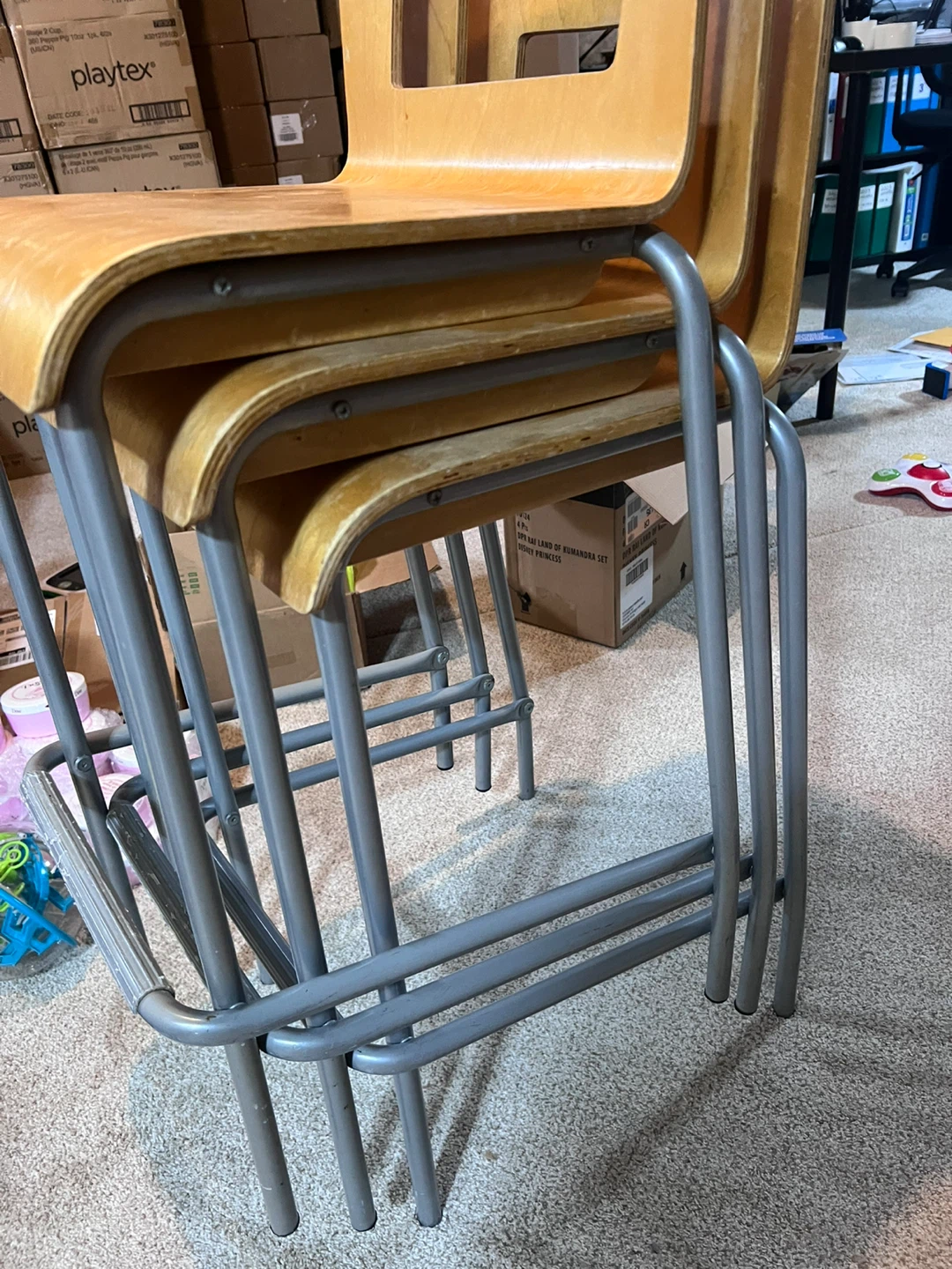 Wooden Seat Bar Stool (3 pcs) - photo 4