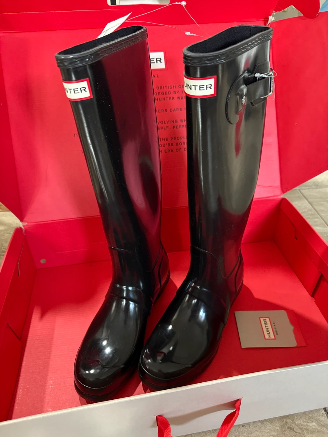 Hunter Original Tall Gloss Boots Black