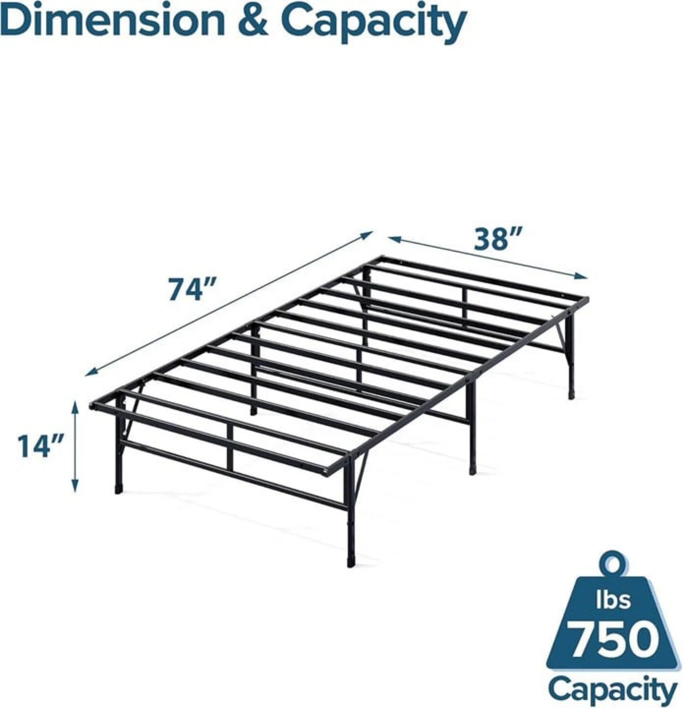 Black Metal Twin Bed Frame - photo 2
