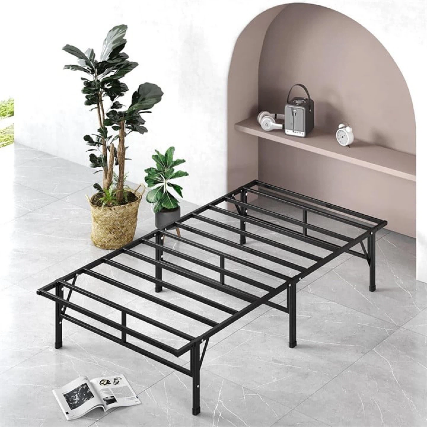 Black Metal Twin Bed Frame - photo 3