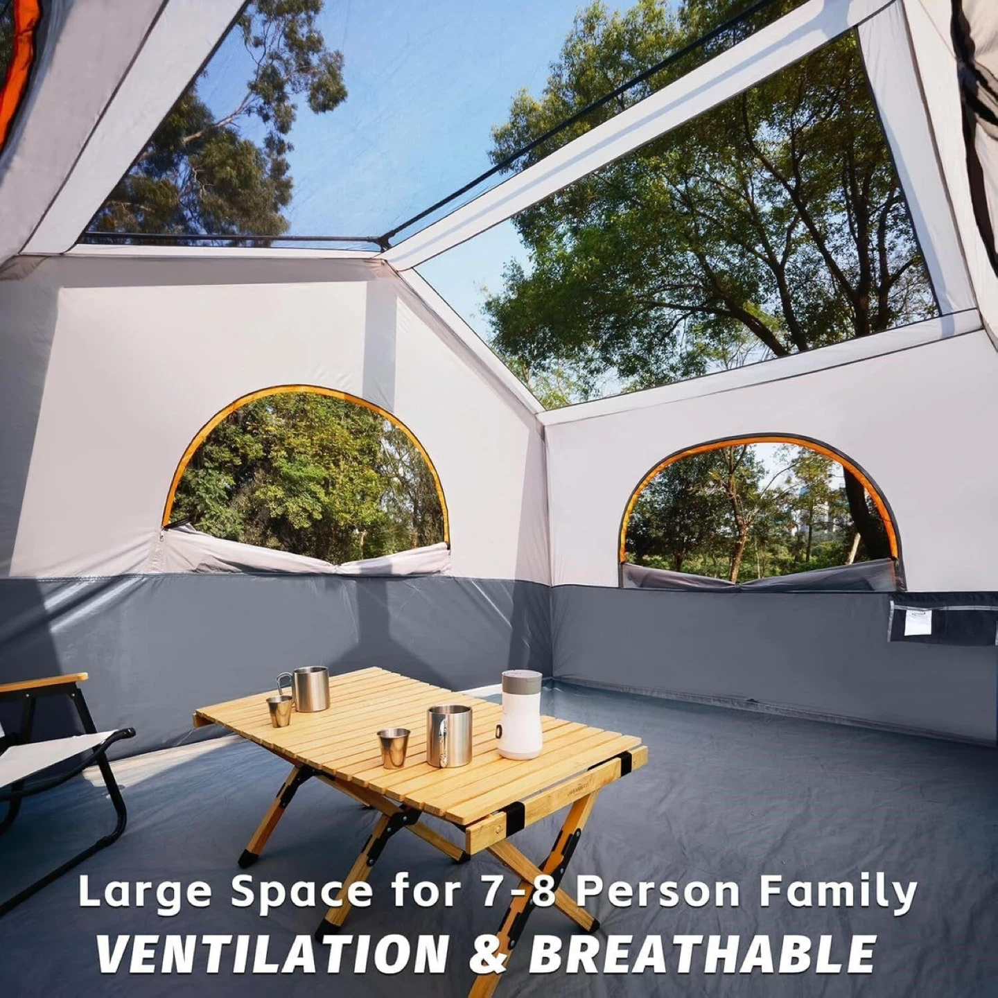 HIKERGARDEN 8 Person Cabin Tent 12ft x 9ft x 80in - photo 3