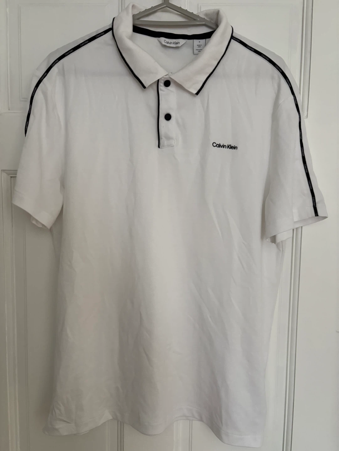 Calvin Klein White Polo Shirt - Size Medium - photo 2