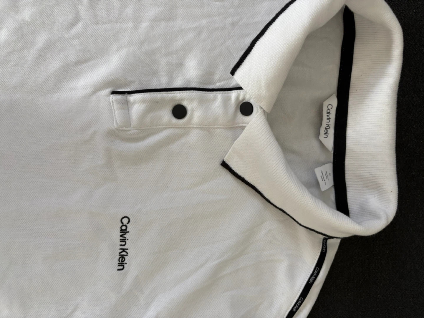 Calvin Klein White Polo Shirt - Size Medium - photo 4