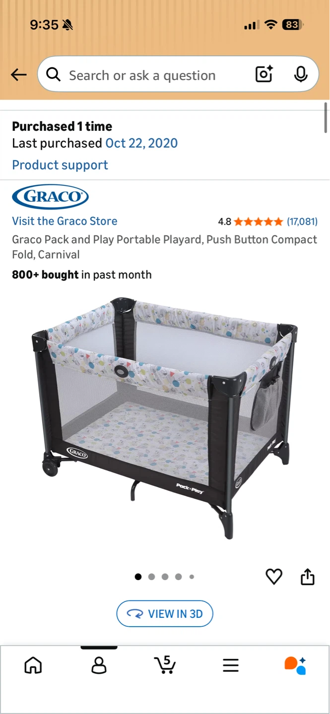 Two Graco Pack and Play Portable Playard Carnival
