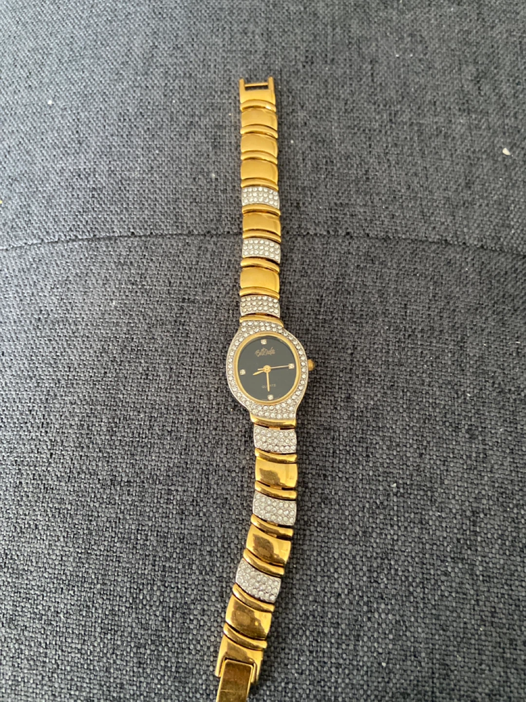 Bob Mackie Gold Plate Quartz Watch with Rhinestones - photo 2