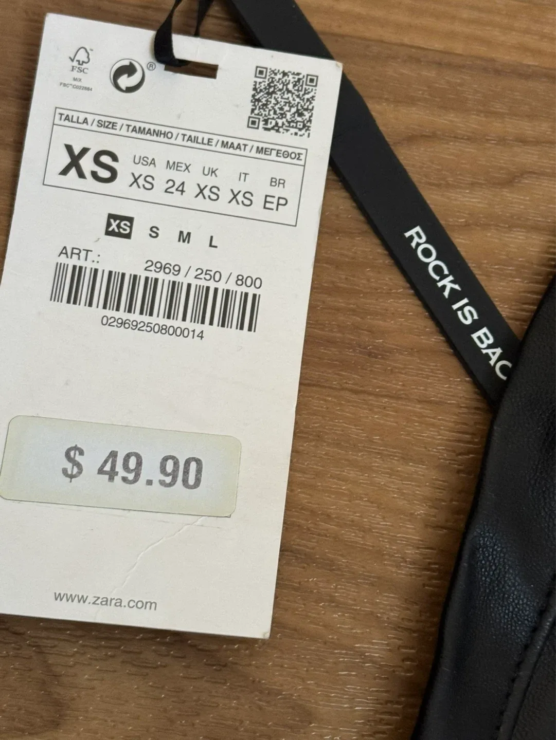 Zara Woman Black Faux Leather Pants XS-brand new - photo 2