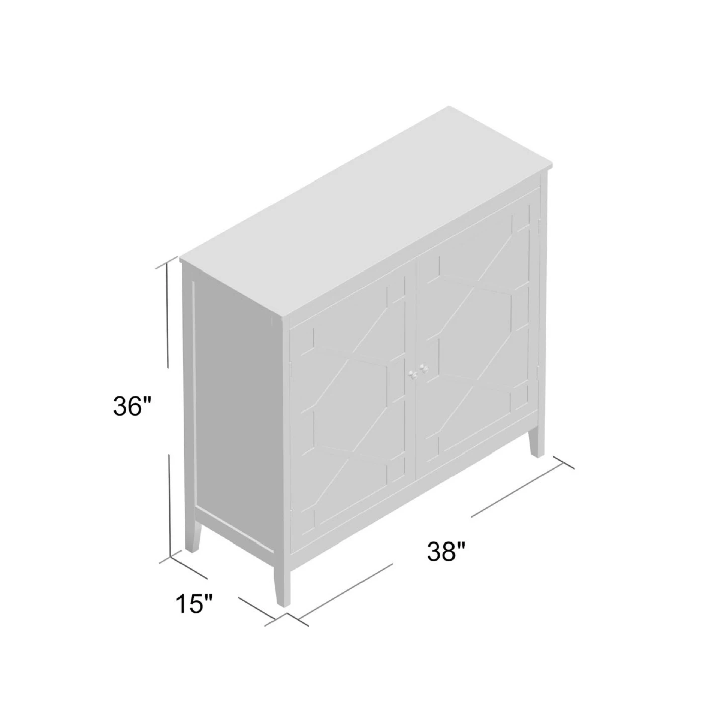 White Accent Cabinet with Geometric Doors - photo 3