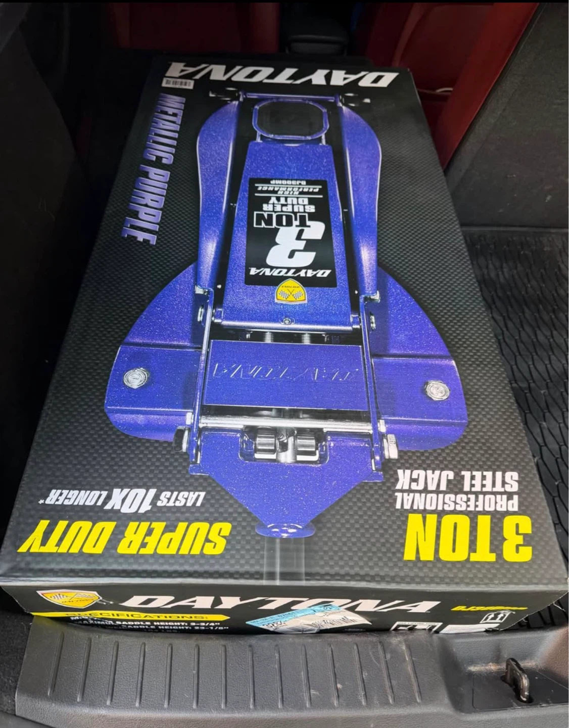 Daytona 3 Ton Professional Steel Floor Jack - Metallic Purple