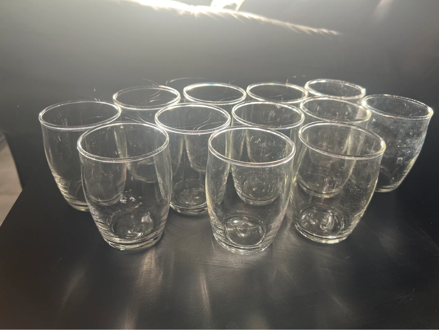 Set of 12 Clear Glass Tumblers
