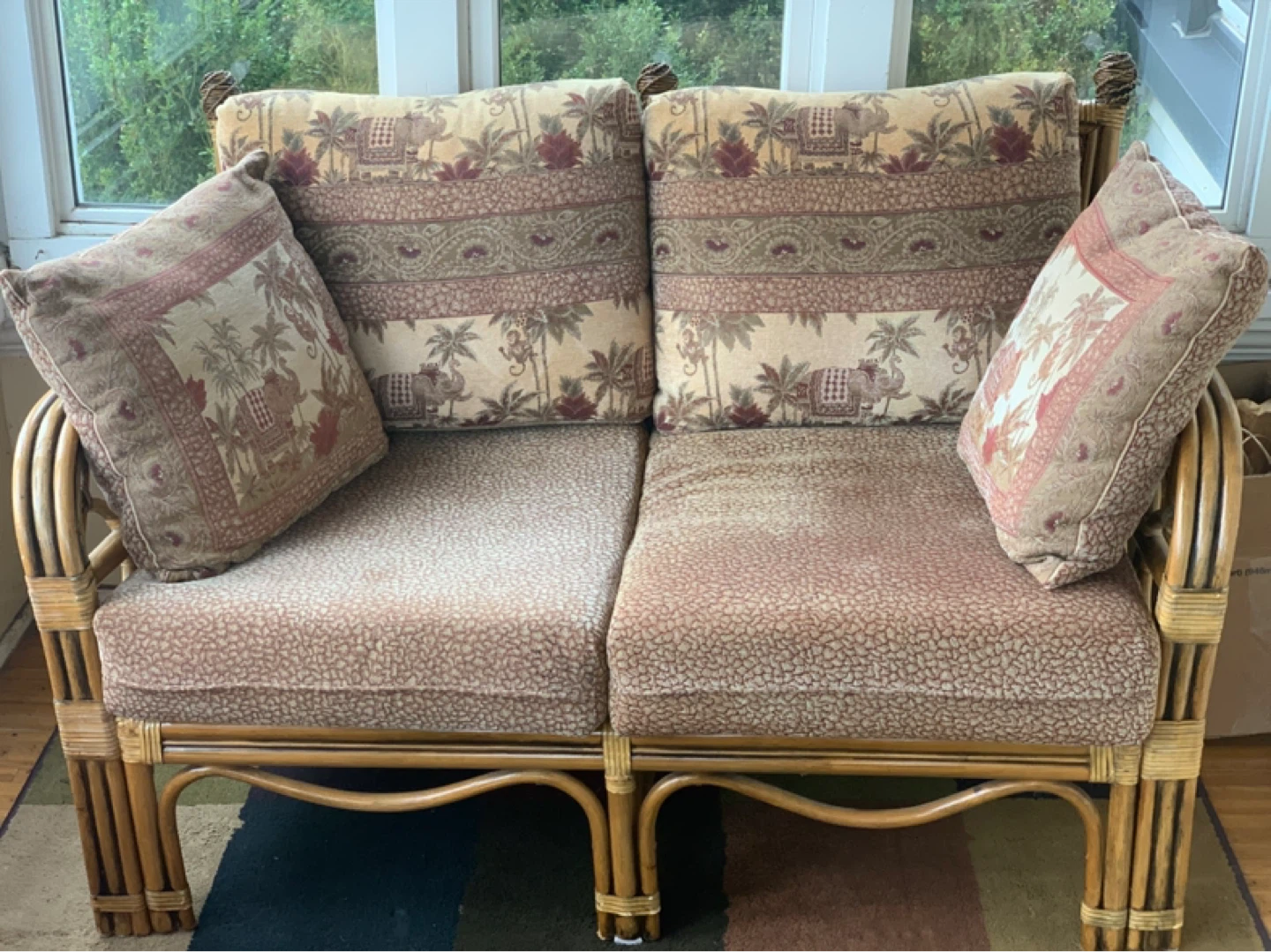 Boca Rattan Loveseat with extra cushions