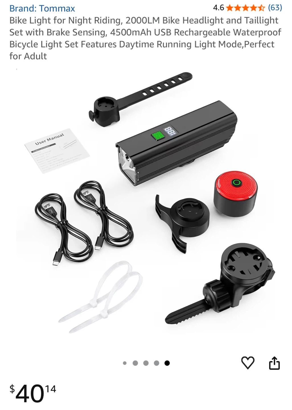 Tommax Bike Light Set - Headlight & Taillight - photo 2