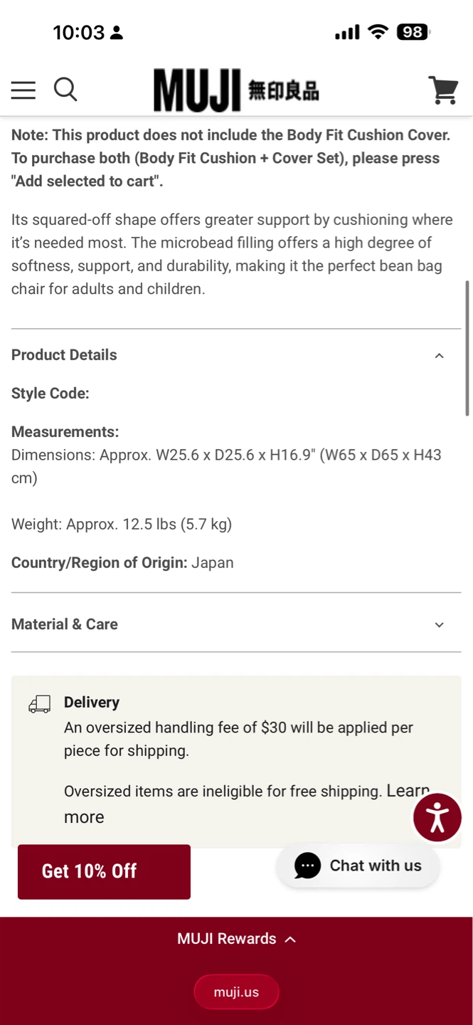 MUJI Body Fit Cushion - photo 4