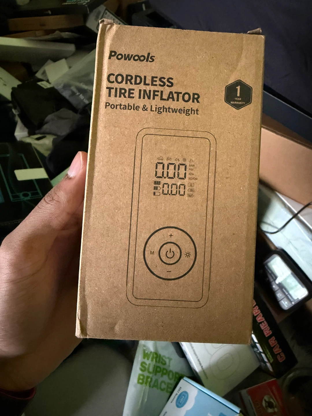 Powools Cordless Tire Inflator Portable Air Compressor