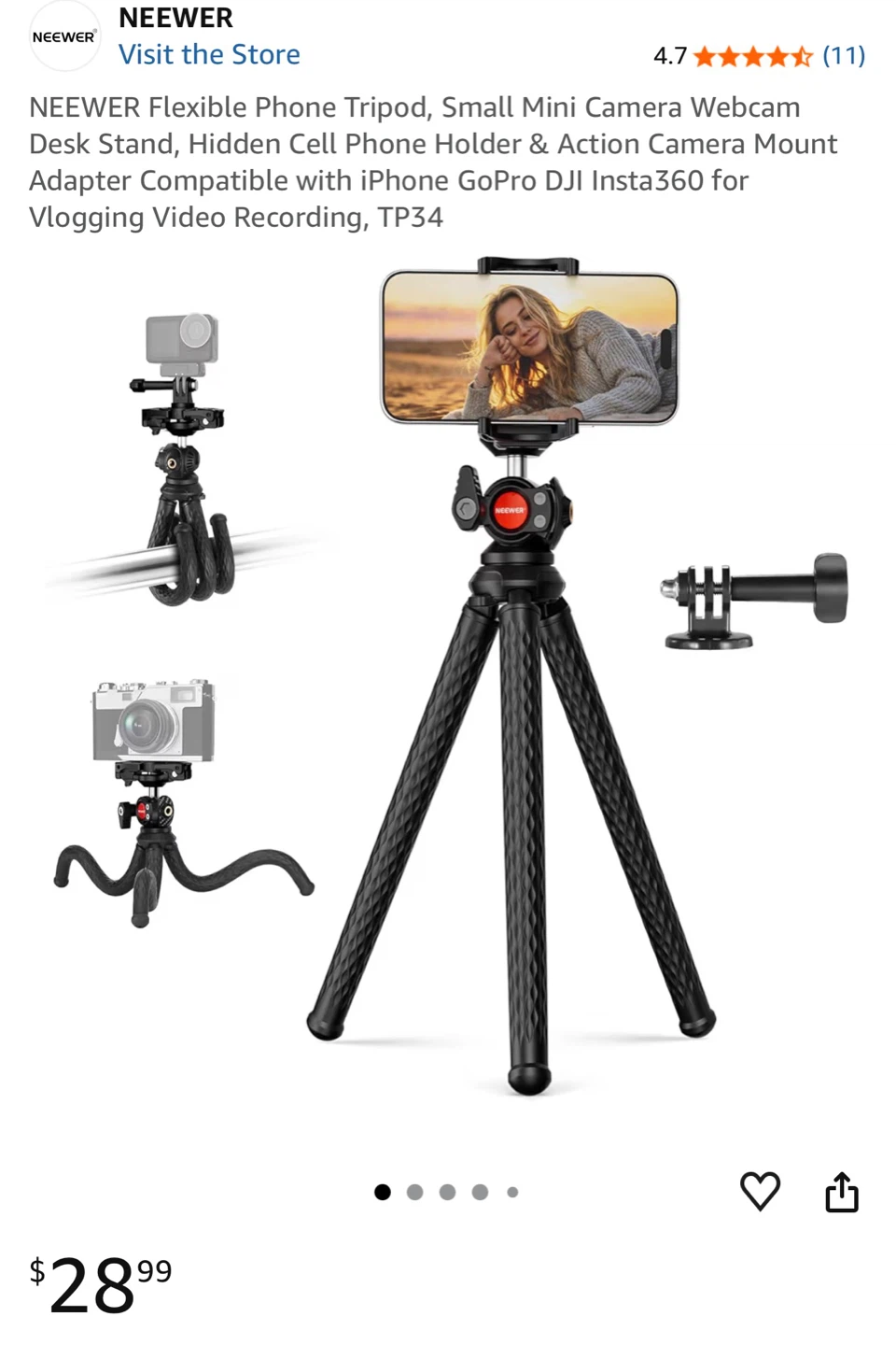 Neewer TP34 Flexible Camera Tripod - photo 2
