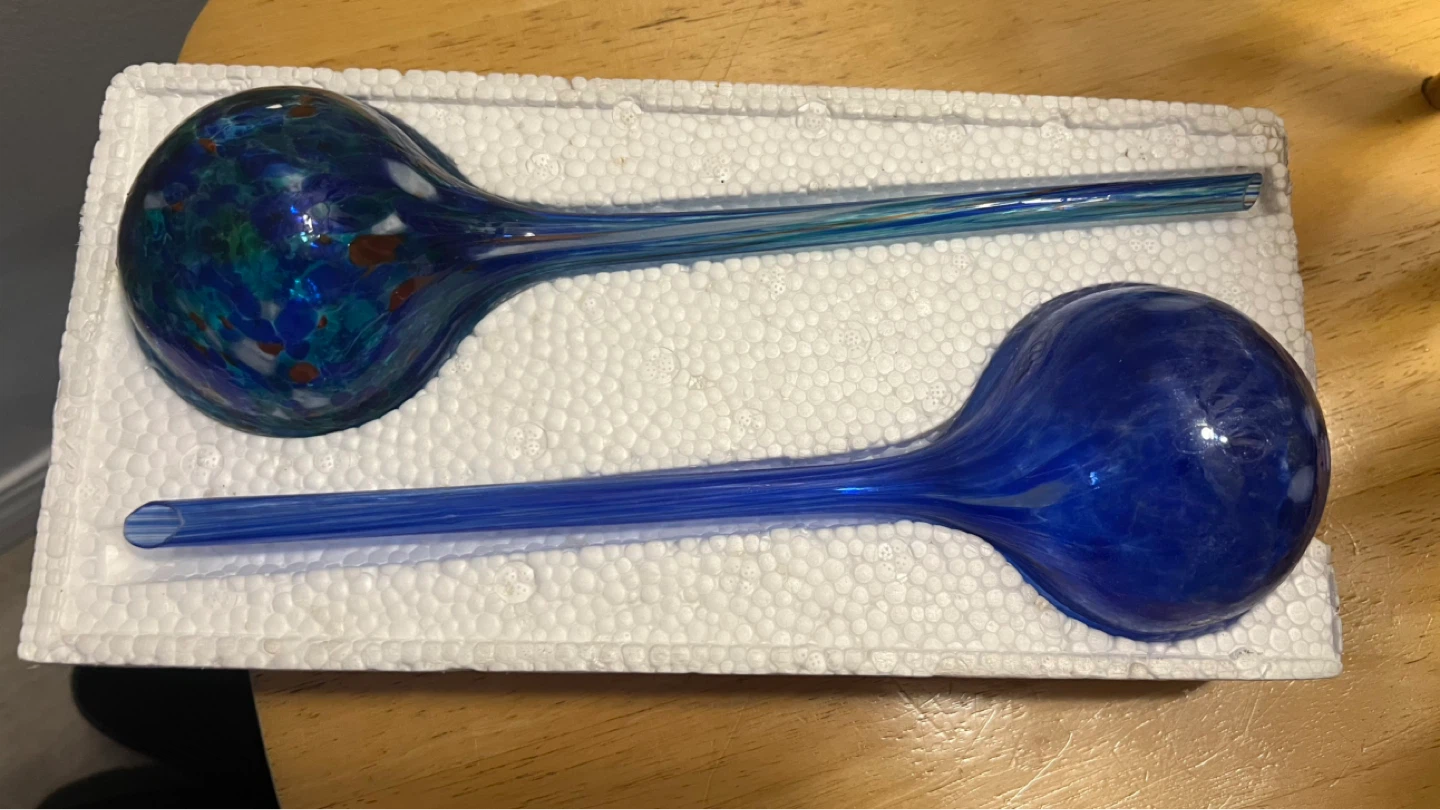 Set of 2 Glass Plant Waterers