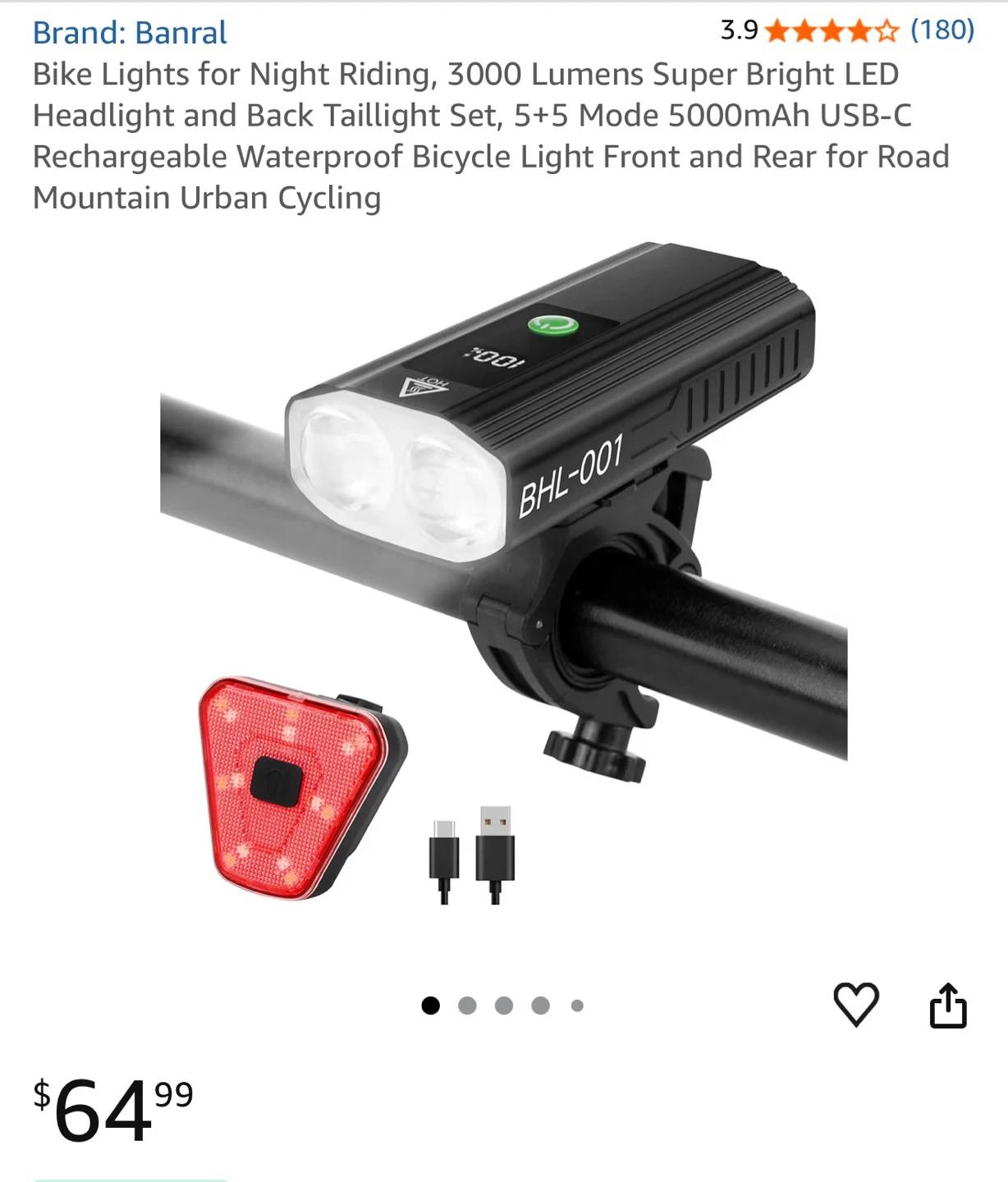 Banral BHL-001 Bicycle Light Set - photo 2