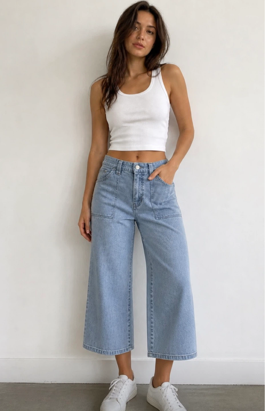 Nicole Miller Denim Wide Leg Jeans - Light Wash - Size 14