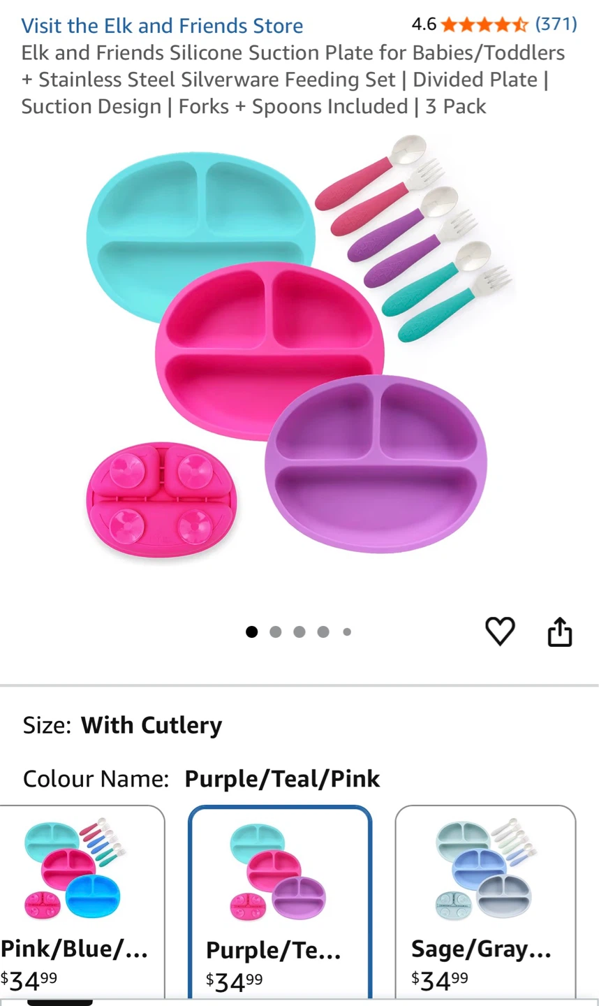BRAND NEW- Elk and Friends Silicone Suction Plate