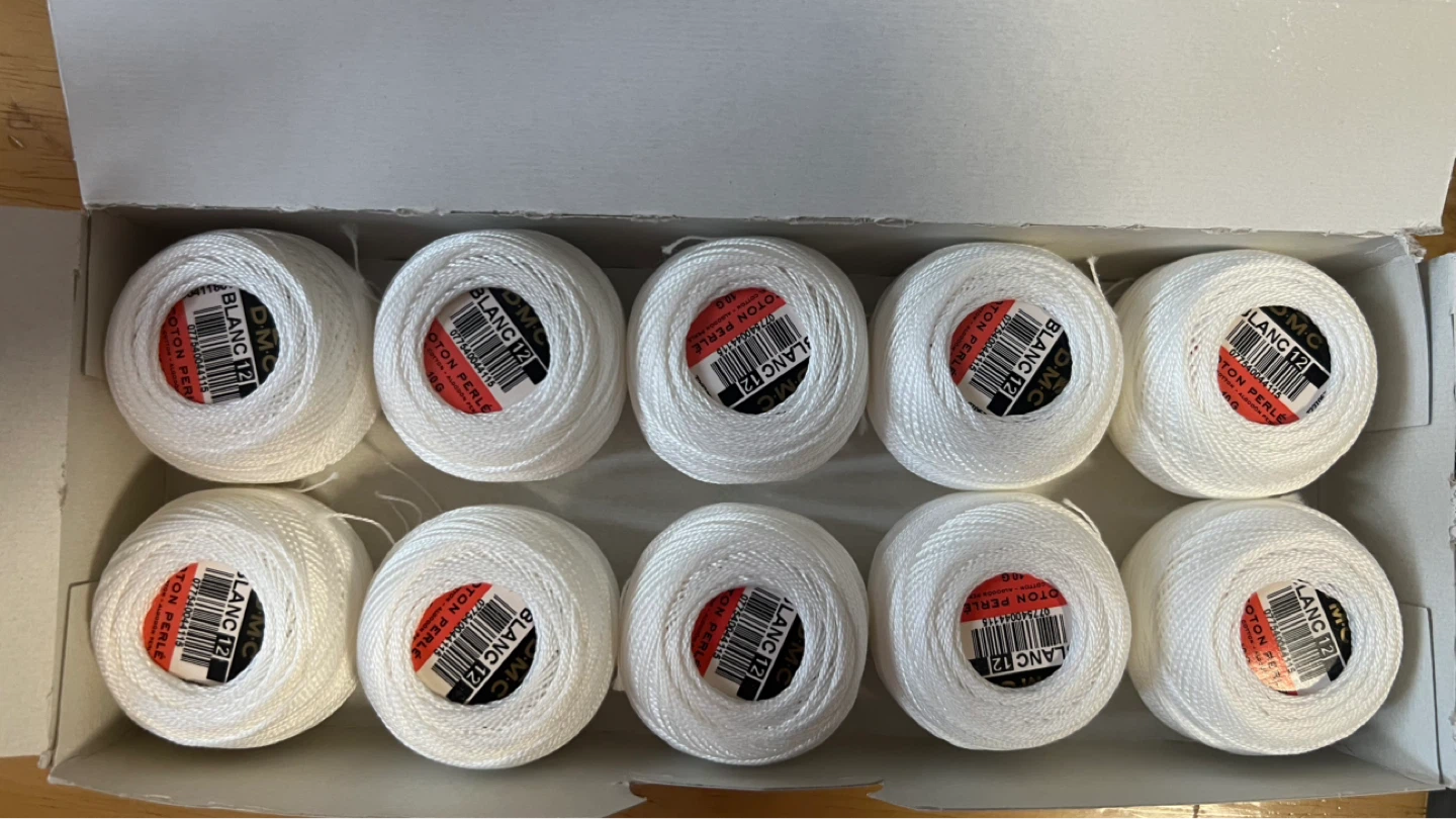 DMC Coton Perlé 12 Embroidery Thread - White (10 Pack)