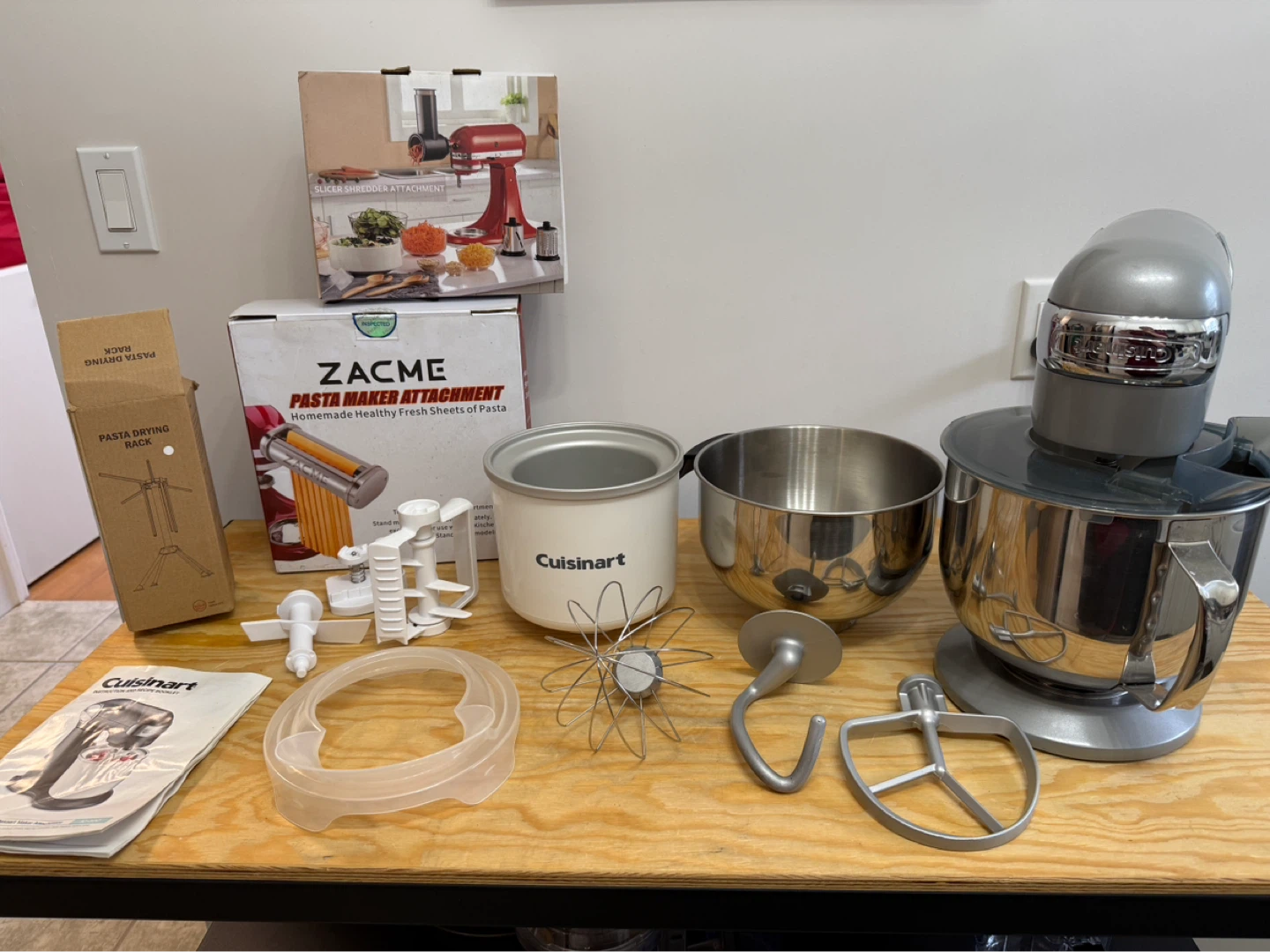 Cuisinart Stand Mixer with Pasta Attachment and Ice Cream Maker