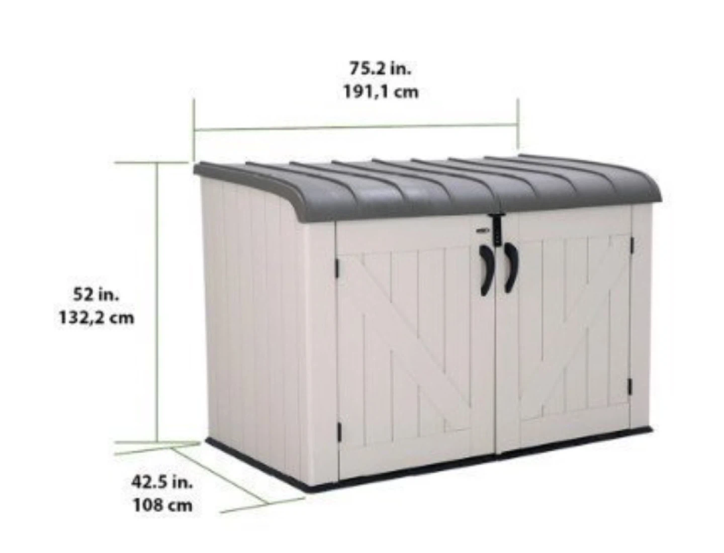 Lifetime Outdoor Storage Shed 75.2" x 42.5" x 52"