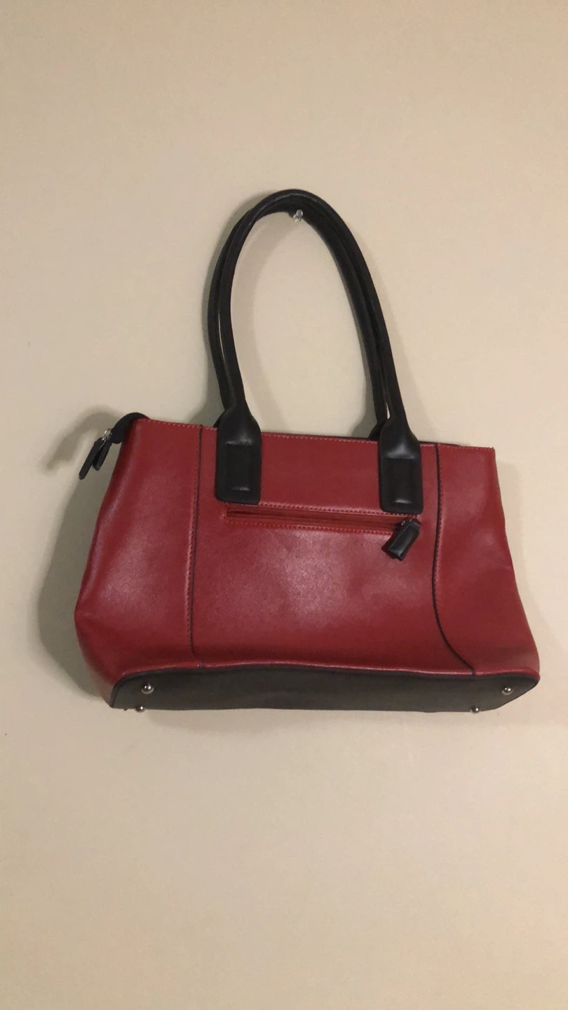 Red and Black Two-Tone Handbag - photo 2